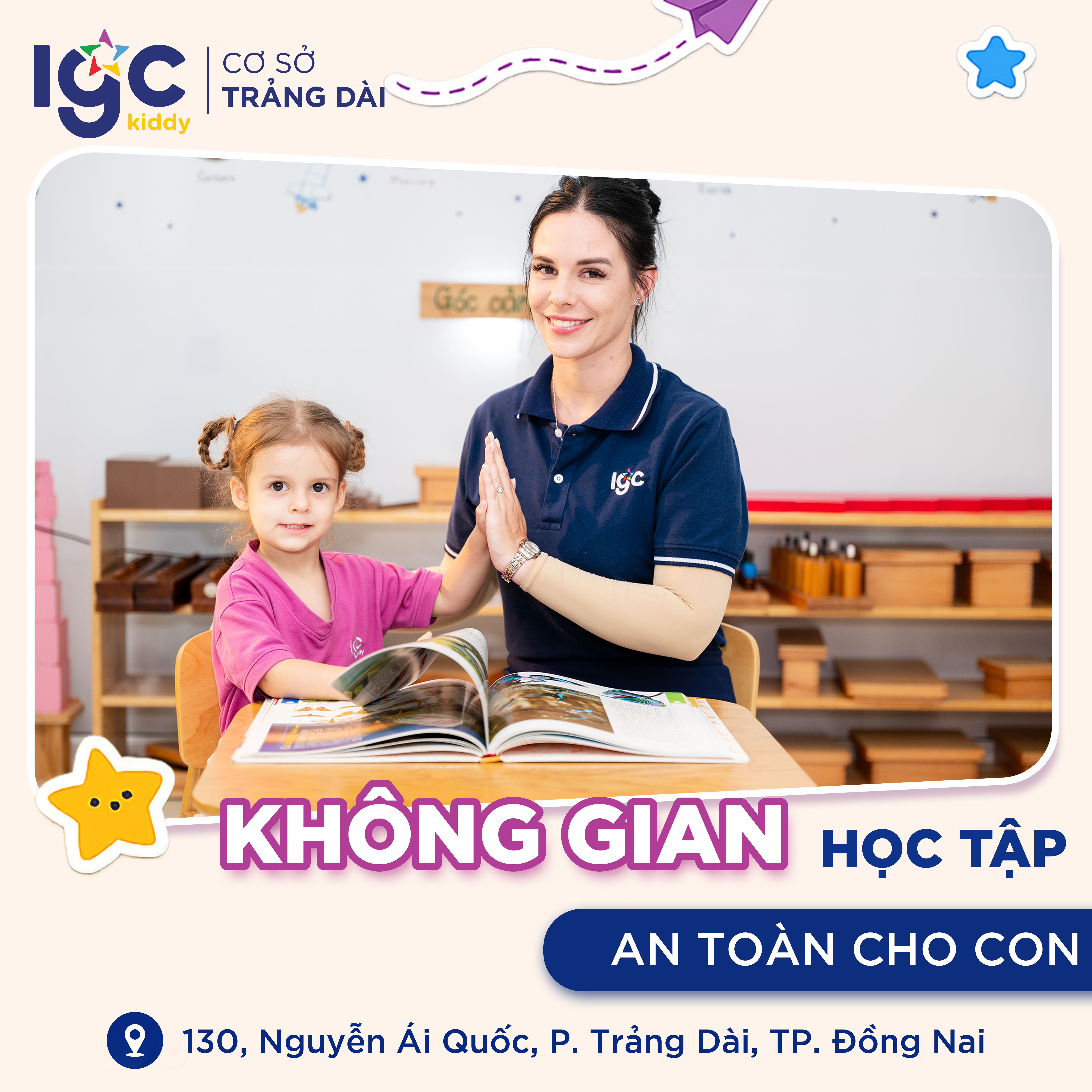 IGC KIDDY TRẢNG DÀI – CON TỰ TIN KHÁM PHÁ TRONG KHÔNG GIAN HỌC TẬP RỘNG LỚN